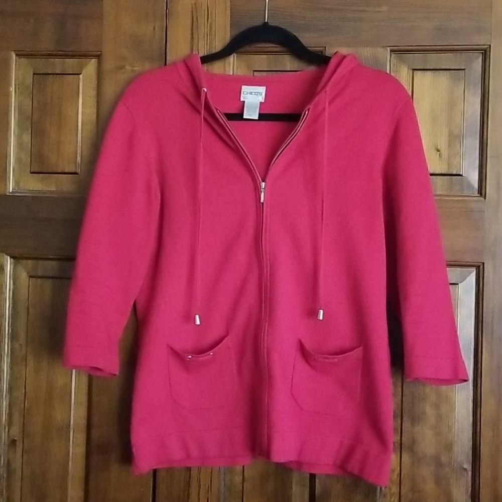 Chico's Red Zip Hoodie
